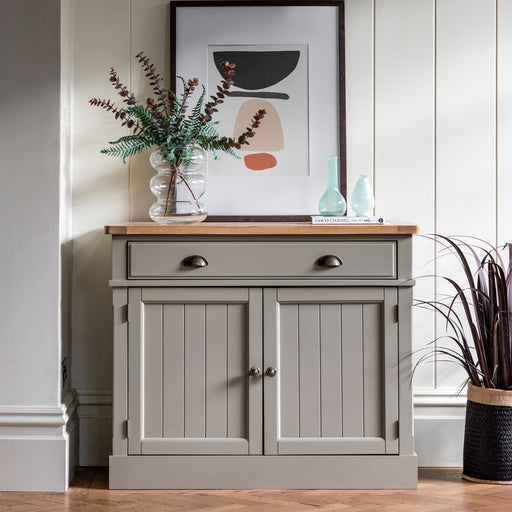 Cheswick Sideboard, Mutted Grey, Natural Wood, 2 Doors, 2 Drawer
