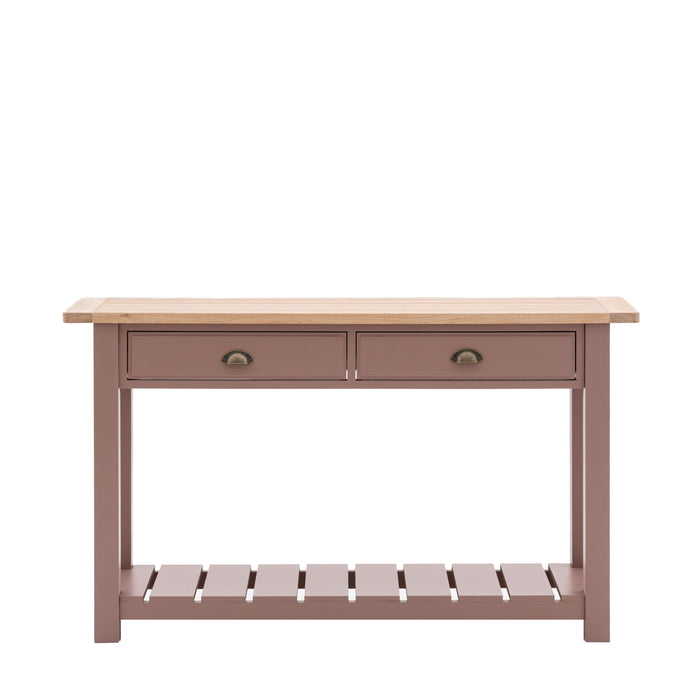 Giorgia Oak Console Table, 2 Drawer, Beige