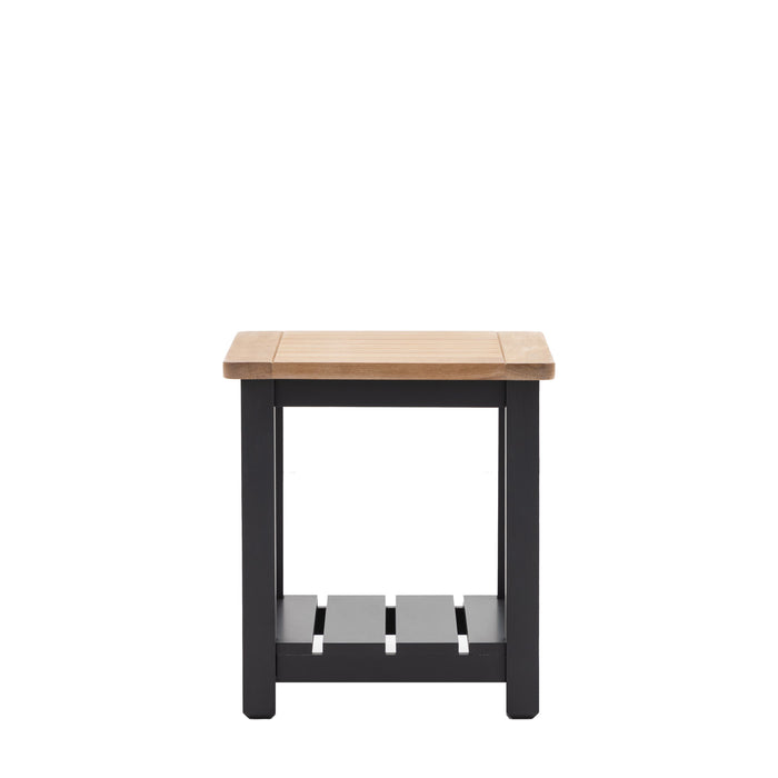 Concetta Wooden Side Table, Meteor, Square Oak Top