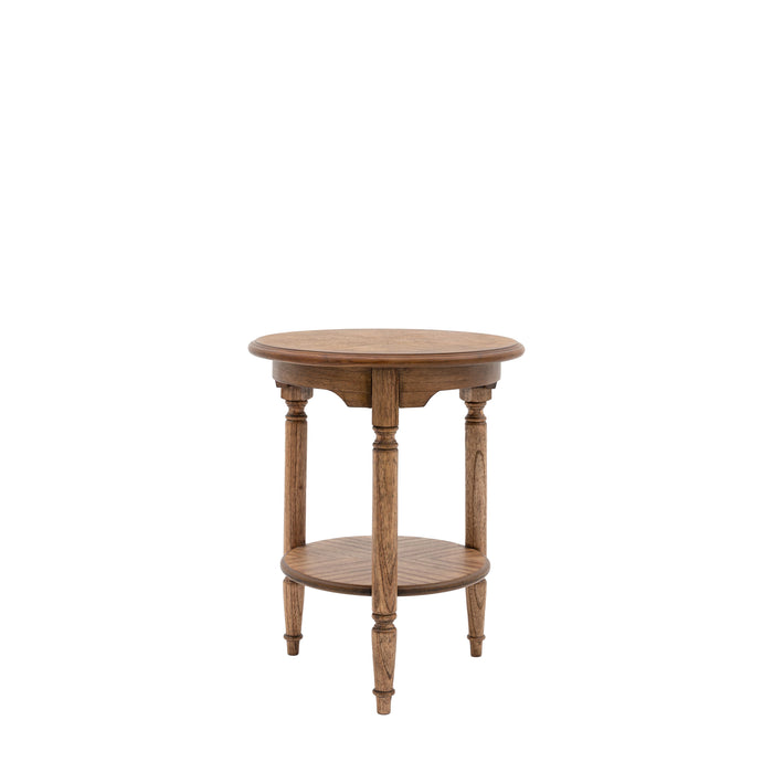 Beatrice Decorative  Side Table, Peroba Wood, Round Top