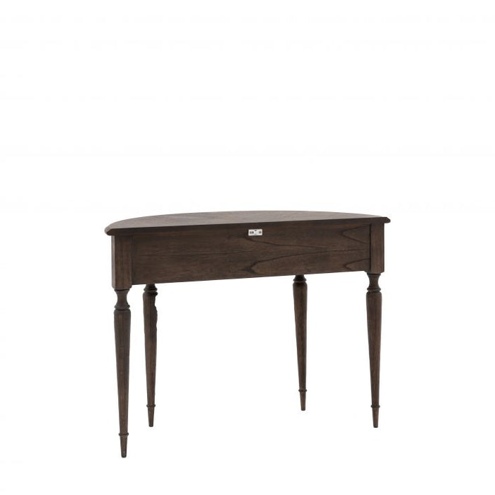 Dorotea Wooden Console Table, Demi Lune, Dark Wood, 1 Drawer