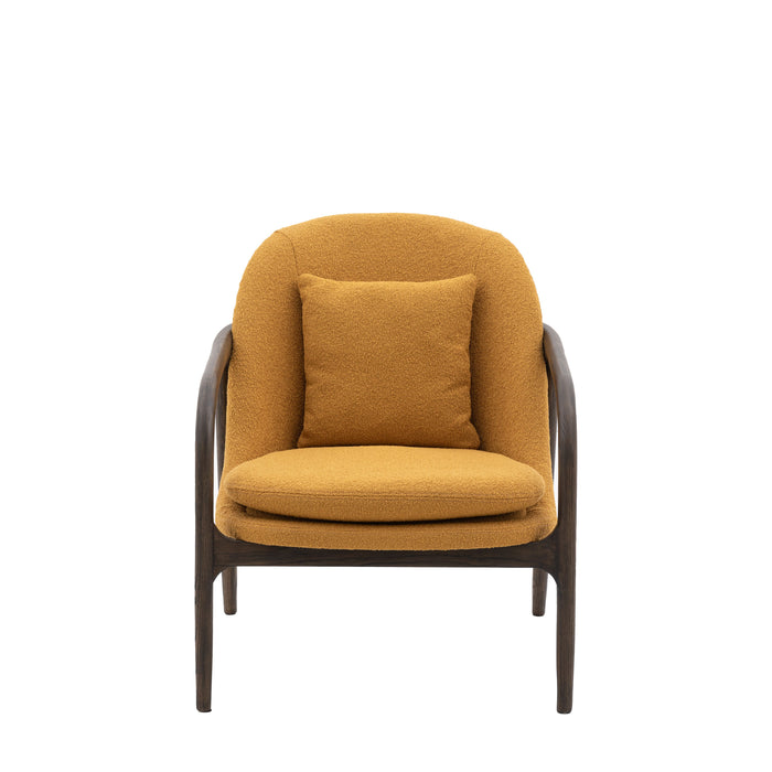 Ruby Orchre Armchair/Accent Chair With Dark Wood Frame