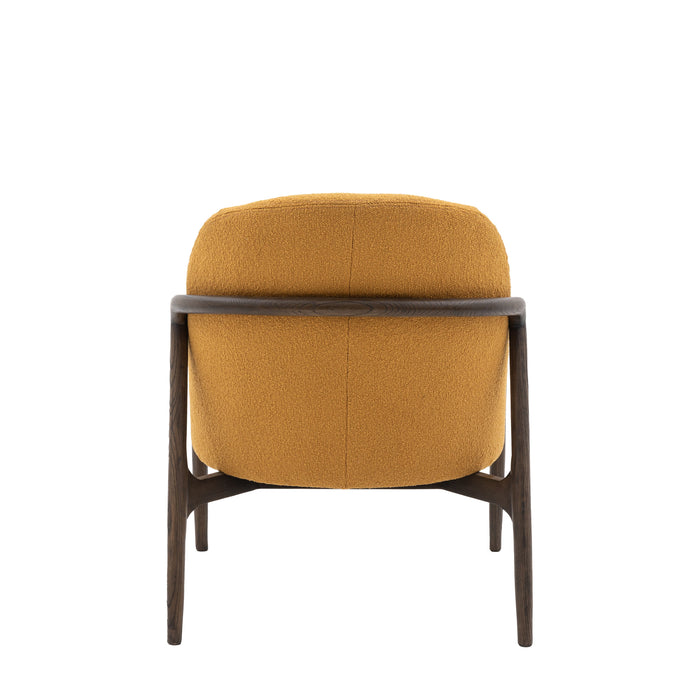 Ruby Orchre Armchair/Accent Chair With Dark Wood Frame