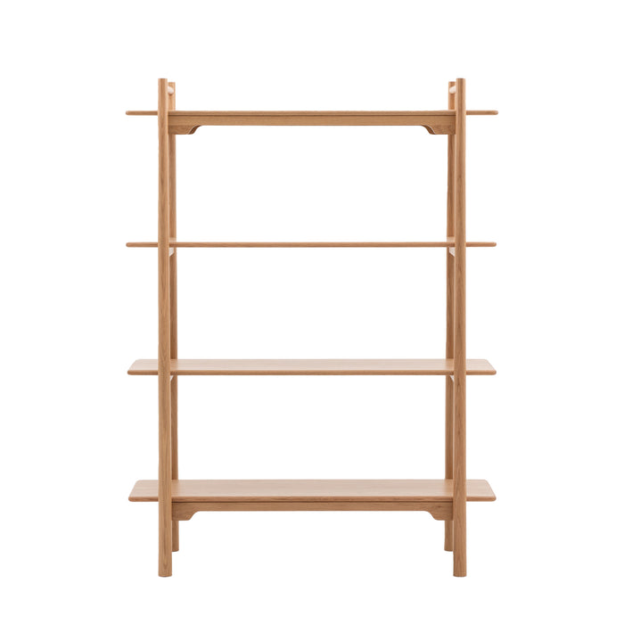 Aurore Floor Shelf Unit, Rectangular, 4 Tier Wooden Frame, Natural