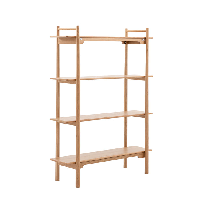 Aurore Floor Shelf Unit, Rectangular, 4 Tier Wooden Frame, Natural