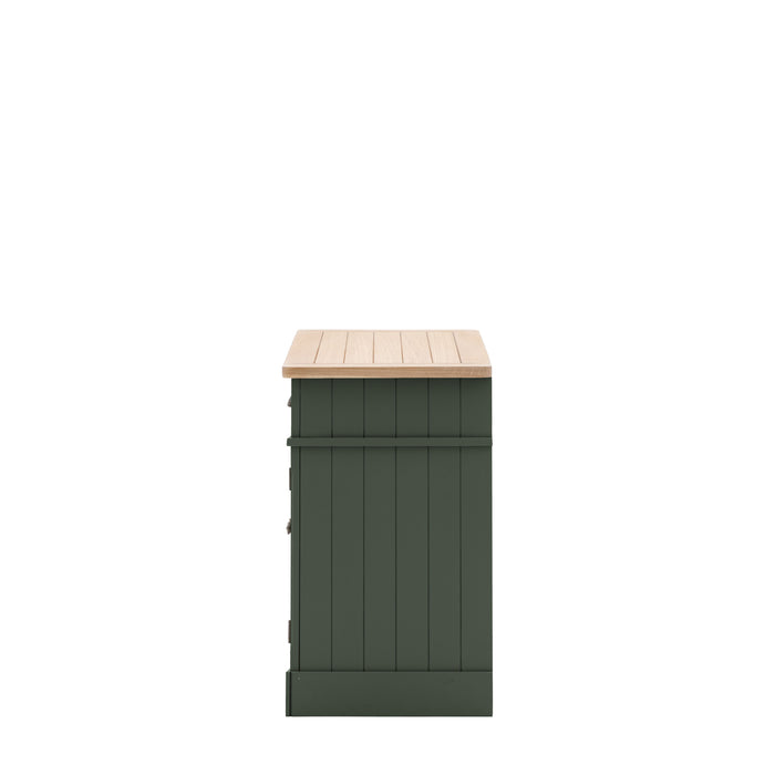 Cheswick Sideboard, Green Moss, Natural Wood, 2 Doors, 1 Drawer