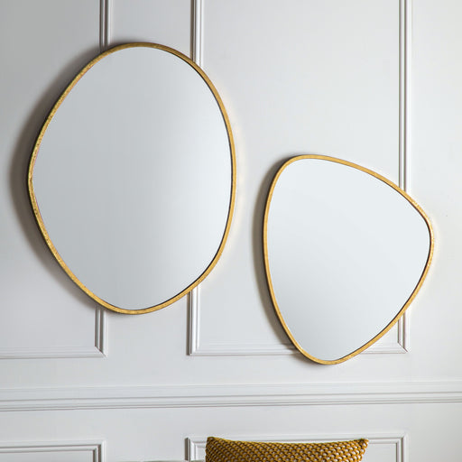 Ludovica Round Wall Mirror, Small, Metal Frame,  Gold
