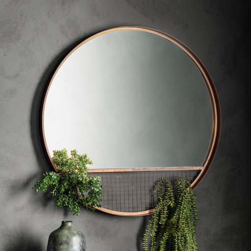 Imogen Metal Wall Mirror, Round, Bronze Frame  