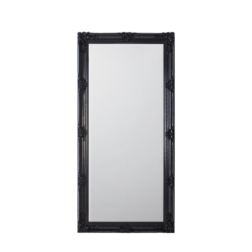 Bruna Wooden Floor Mirror, Large, Rectangular, Black Frame