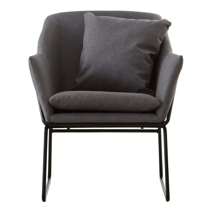Stockholm Grey Fabric Chair With Metal Legs / Accent Chair