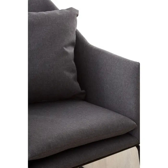 Stockholm Grey Fabric Chair With Metal Legs / Accent Chair