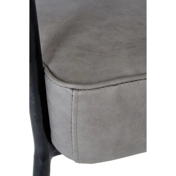 Dalston Grey Leather Armchair / Desk Chair