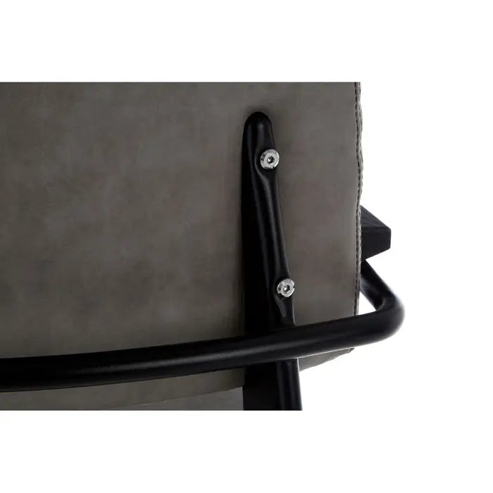 Dalston Grey Leather Armchair / Desk Chair