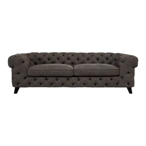 Harrington 3 Seater Sofa, Soft Grey Fabric, Smooth Pine Wooden Legs
