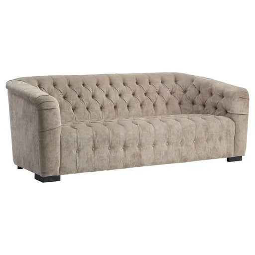 Fenton 3 Seater Sofa, Textured Natural Fabric, Black Wooden Feet
