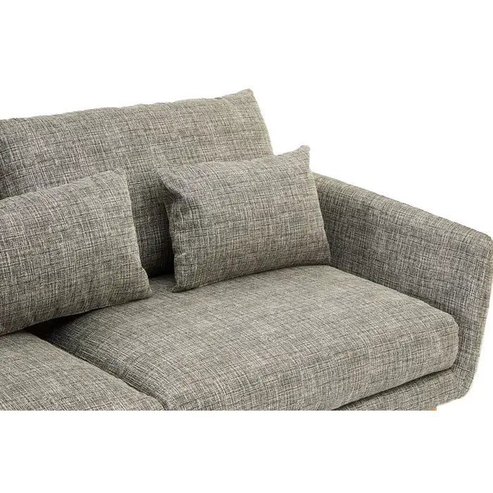 Alto 3 Seater Sofa, Light Grey Fabric, Oak Legs