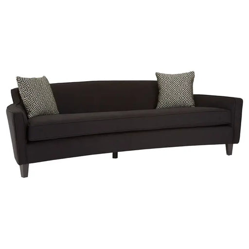 Rania 3 Seater Sofa, Black Dimity Fabric, Pine Wood Legs, Cushions