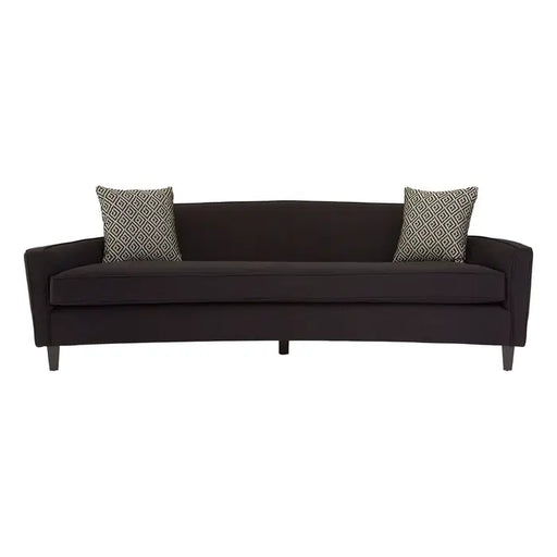 Rania 3 Seater Sofa, Black Dimity Fabric, Pine Wood Legs, Cushions