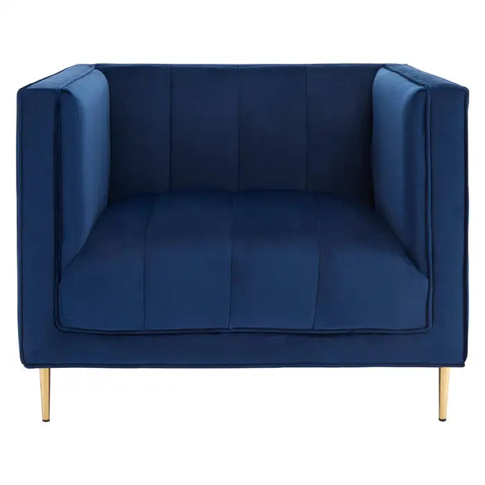 Otylia Deep Blue Velvet Armchair / Accent Chair