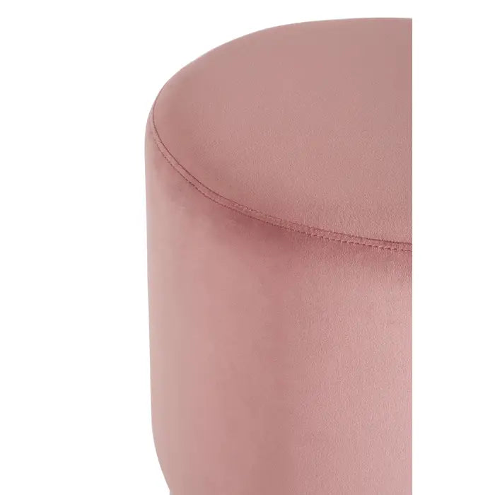 Vogue Pink Velvet Round Stool
