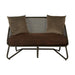 New Foundry 2 Seater Sofa, Brown Leather, Curved Legs, Backrest, 2 Cushions 