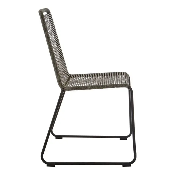 Swanston Dining Chair In Grey Rope & Metal Frame