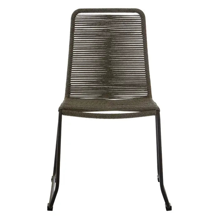 Swanston Dining Chair In Grey Rope & Metal Frame