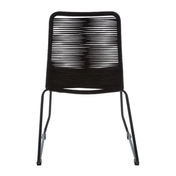 Swanston Dining Chair In Black Rope & Metal Frame