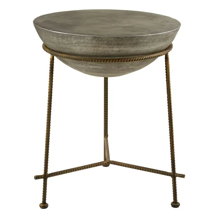 Compo Round Side Table, Metal Frame, Hemisphere Tabletop