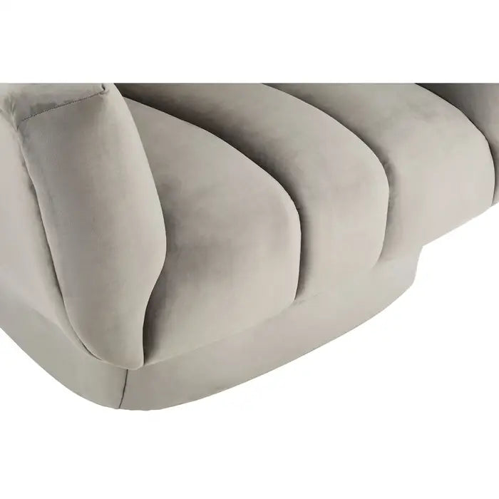 Kenton Armchair, Grey Curved Tuffed Fabric