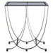 Trento Console Table, Metal Frame, Grey Glass Top