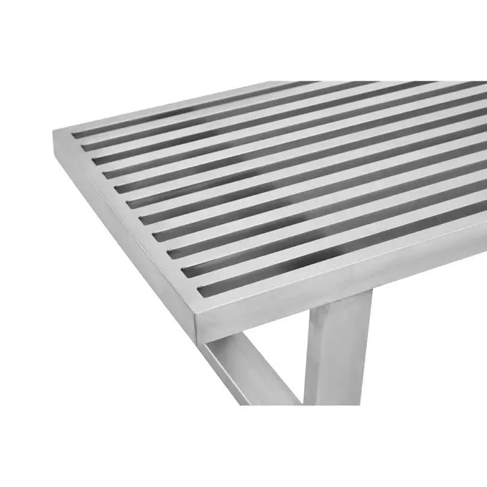 Horizon Indoor Bench, Brushed Steel, Silver