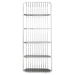 Horizon Stainless steel Floor Shelf, Rectangular, Five Shelves, Silver Finish Frame, tempered glass