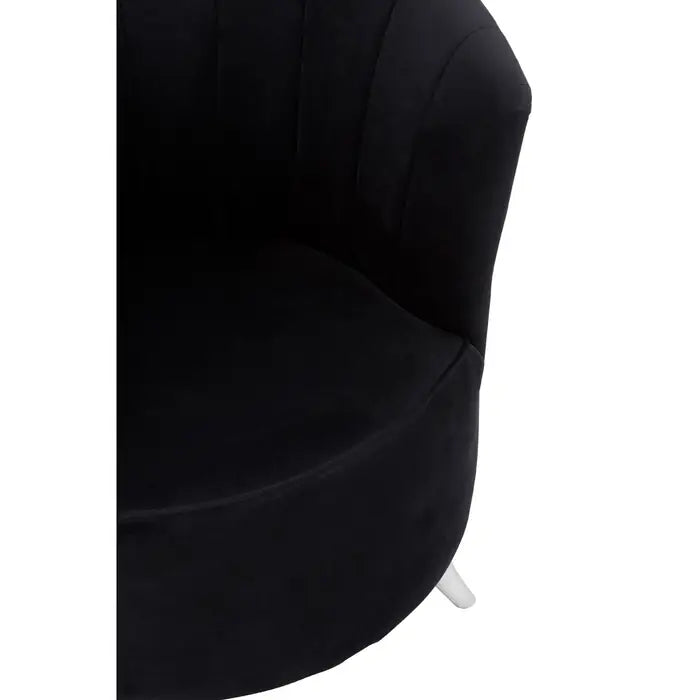 Carlston Accent Tub Chair, Black Velvet, Chrome Legs