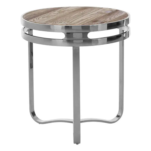 Richmond Side Table, 3 Legged Metal Frame, Natural Pine Wood, Round Top