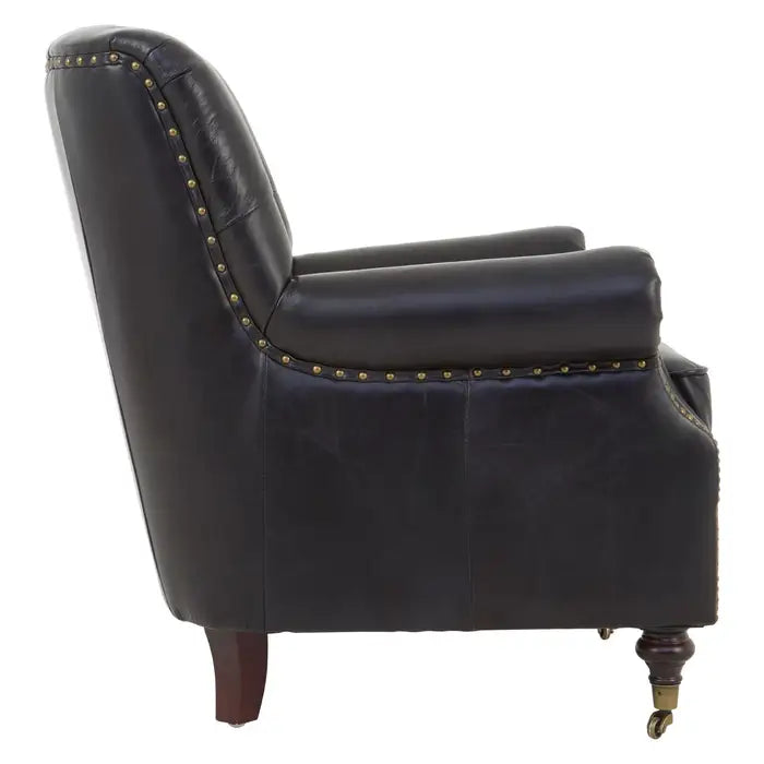 Victor Black Leather Chair / Accent Chair