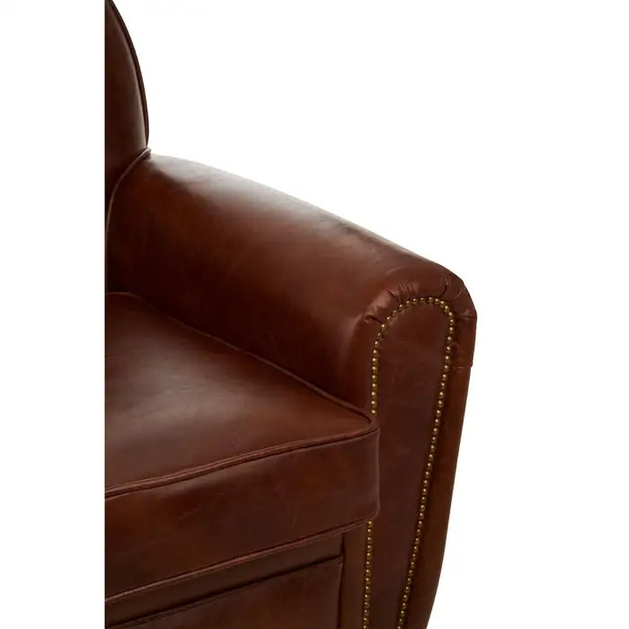 Victor Brown Leather Classic Armchair / Accent Chair