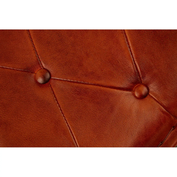 Buffalo Tan Leather And Iron Folding Stool