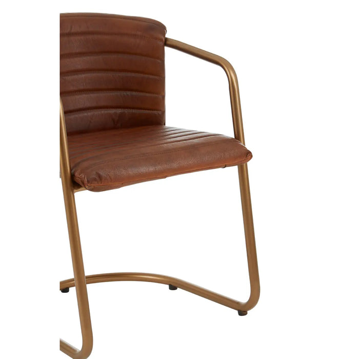 Buffalo Tan Leather And Iron Chair