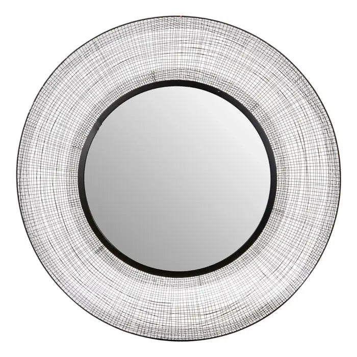 Trento Metal Wall Mirror, Round Frame, Black