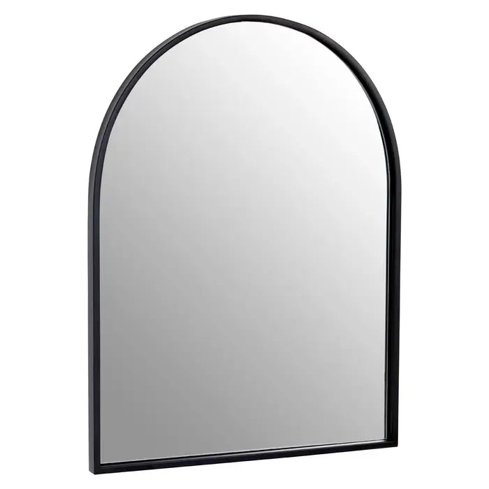 Trento Metal Wall Mirror, Small, Arched Frame, Black 