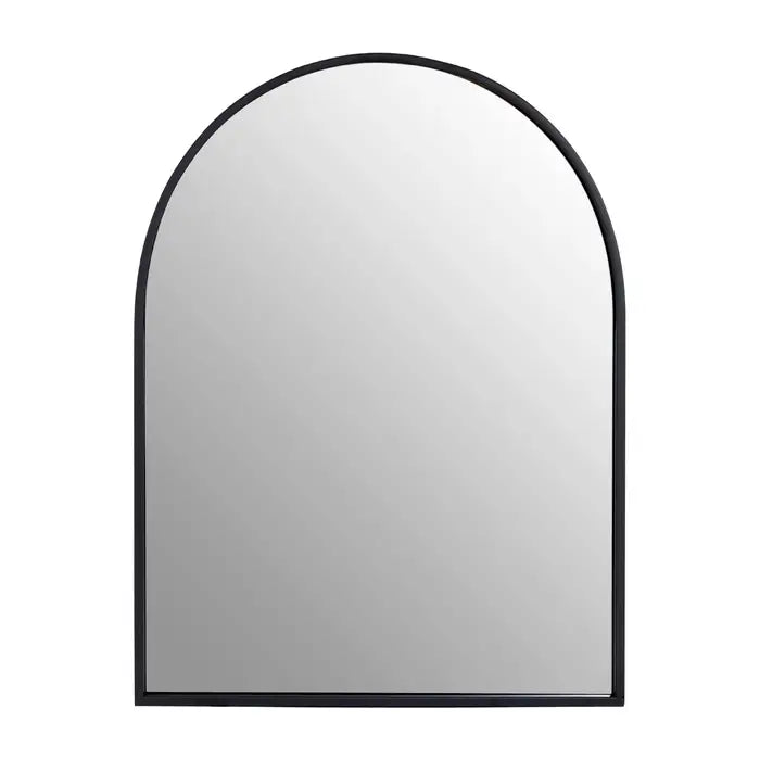 Trento Metal Wall Mirror, Small, Arched Frame, Black 