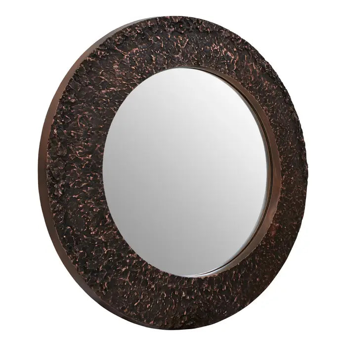 Akola Wall Mirror, Copper Finish, Round, Aluminium Frame, 75cm