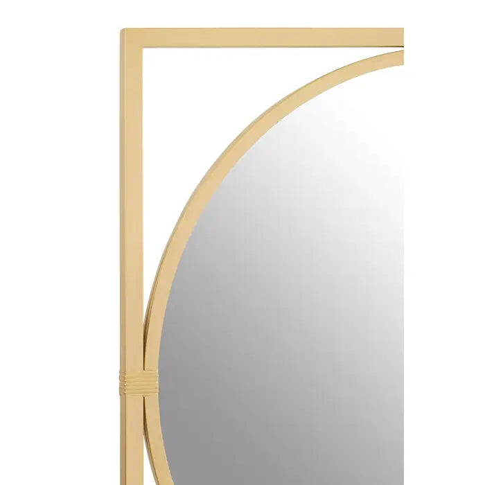 Jair Wall Mirror, Metal, Square Frame, Gold