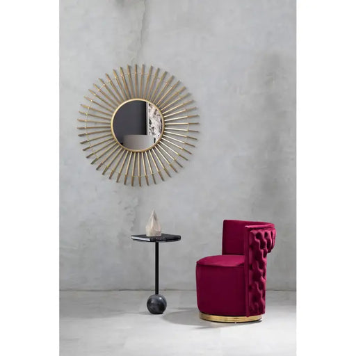 Beauly Round Wall Mirror, Metal Frame, Gold