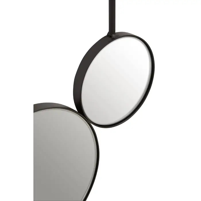 Trento Metal Wall Mirror, Round Frame, Black, Multi Circle