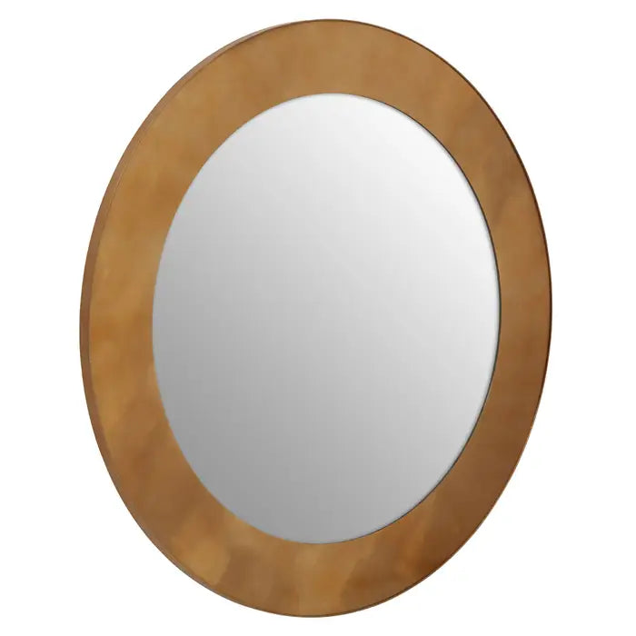 Grenoble Steel Wall Mirror, Round Frame, Gold Finish
