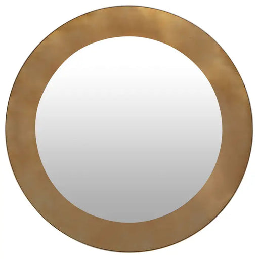 Grenoble Steel Wall Mirror, Round Frame, Gold Finish 