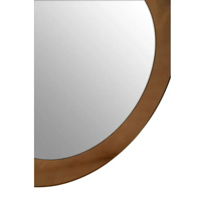 Grenoble Steel Wall Mirror, Round Frame, Gold Finish