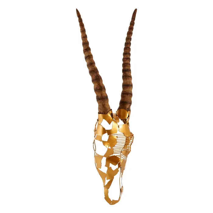 Zania Antelope Skull In Gold